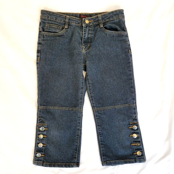 What's Hot Stretch Denim Capri Jeans Decorated Back Pockets Size S - Picture 11 of 11